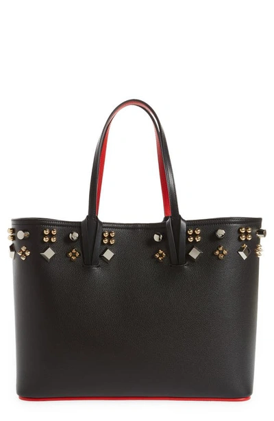 Shop Christian Louboutin Cabata Studded Leather Tote In Black/ Multi
