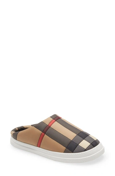 Shop Burberry Archive Check Quilted Slipper In Archive Beige