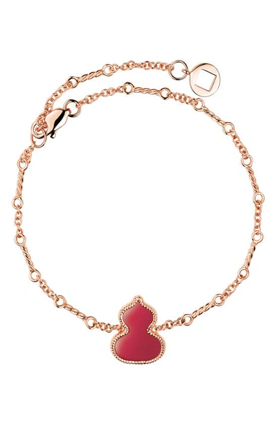 Shop Qeelin Wulu Agate Station Bracelet In Rose Gold
