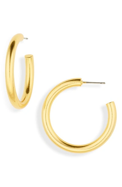 Shop Madewell Chunky Medium Hoop Earrings In Vintage Gold