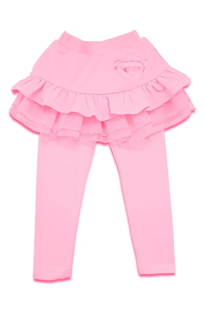 Shop Joe-ella Solid Skirted Stretch Leggings In Pink