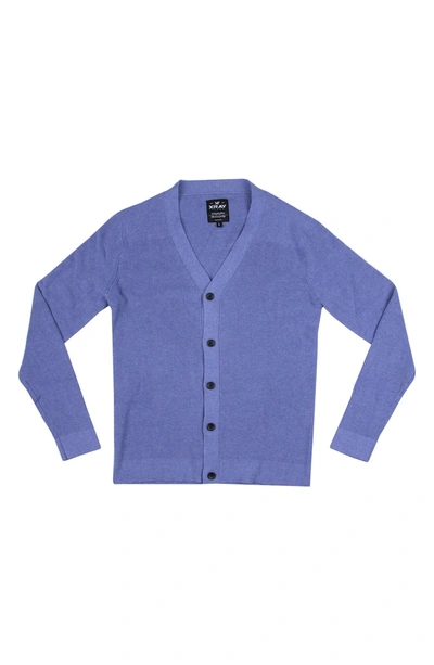 X-ray Cotton V-neck Cardigan Sweater In Heather Blue