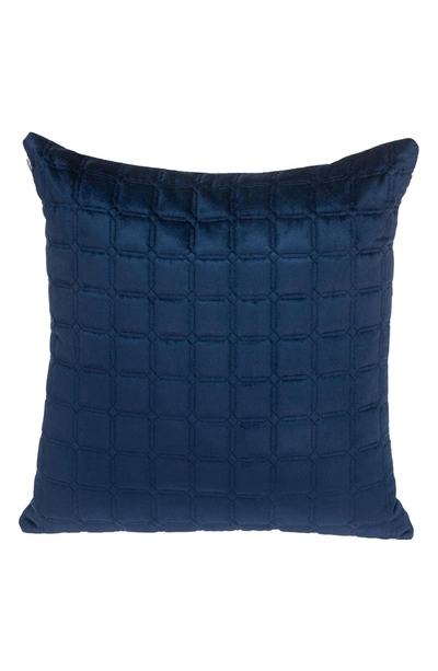 Shop Parkland Collection Marrisa Velvet Throw Pillow In Blue/ Navy