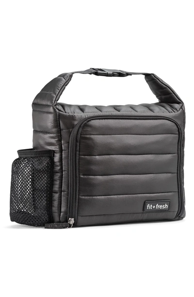 Shop Fit & Fresh Kennedy Quilted Insulated Lunch Bag In Black