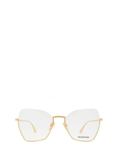 Shop Balenciaga Bb0142o Gold Glasses