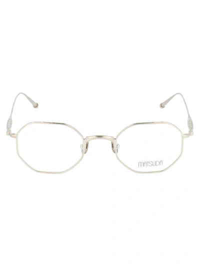 Shop Matsuda M3086 Glasses In Brushed Silver