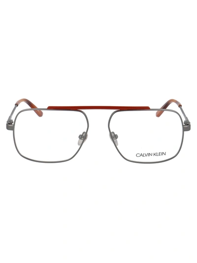 Shop Calvin Klein Ck18106 Glasses In 009 Gunmetal/brick