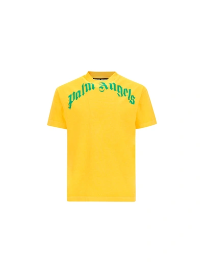 Shop Palm Angels T-shirt In Yellow Green