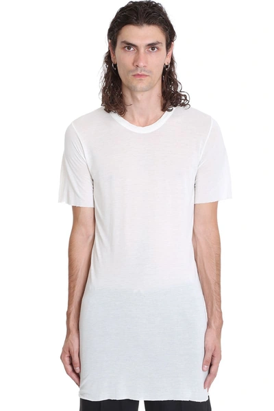 Shop Rick Owens Basic Ss Tee T-shirt In White Viscose In Chalk White