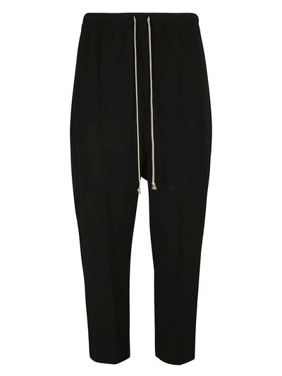 Shop Rick Owens Drawstring Astaires Cropped Trousers In Black