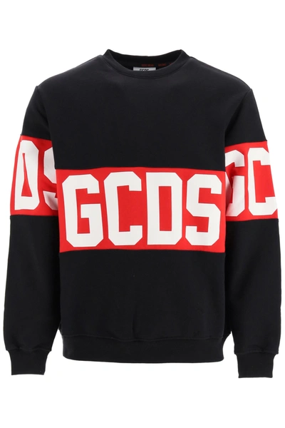 Shop Gcds Sweatshirt With Logo Band In Black
