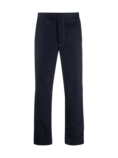 Shop Thom Browne Backstrap Trouser W/double Needle Stitch In Navy