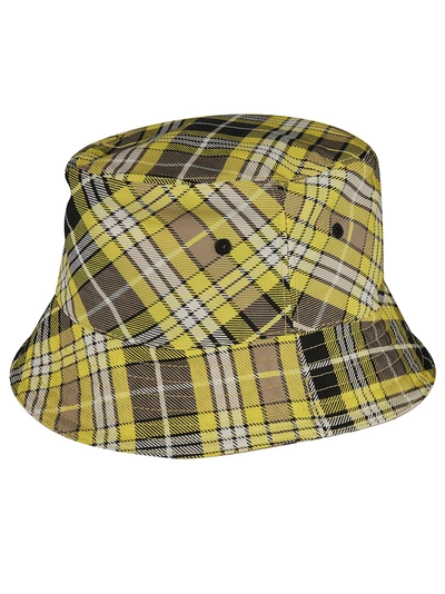 Shop Burberry Giant Check Reversible Bucket Hat In Archive Beige