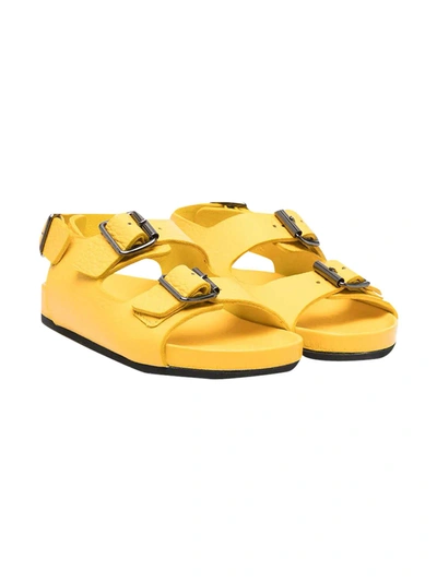 Shop Gallucci Sandals With Yellow Buckle In Gialla