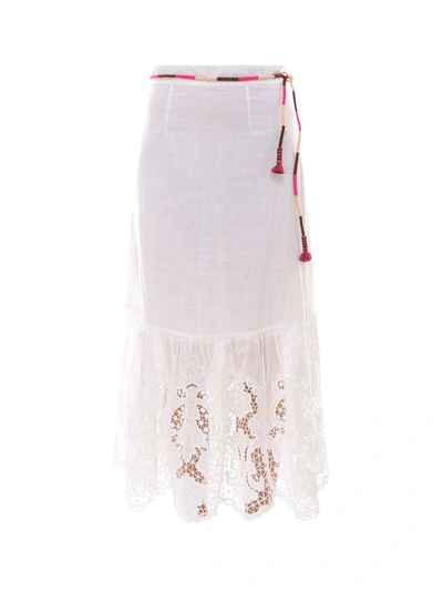 Shop Zimmermann Skirt In Bianco