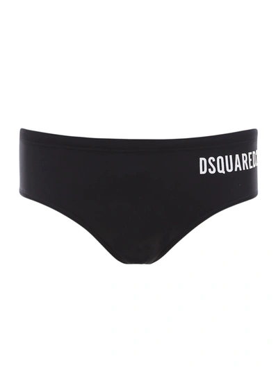 Shop Dsquared2 Swim Slip In Black White