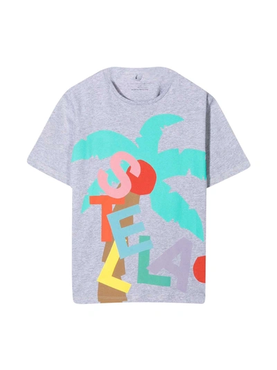 Shop Stella Mccartney Grey T-shirt With Multicolor Print In Grigio