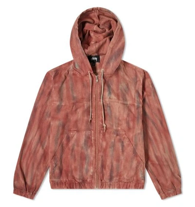 Shop Stussy Dyed Work Jacket In Rust