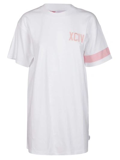 Shop Gcds White Cotton T-shirt Dress