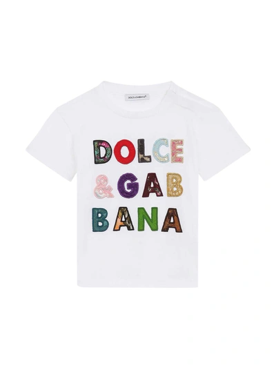Shop Dolce & Gabbana White Baby T-shirt In Bianco