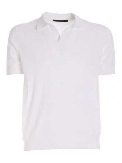Shop Tagliatore Polo T-shirt In Bianco