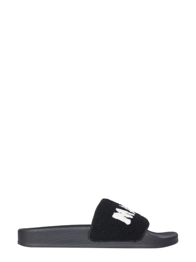 Shop Marni Slide Sandals With Logo In Zi969