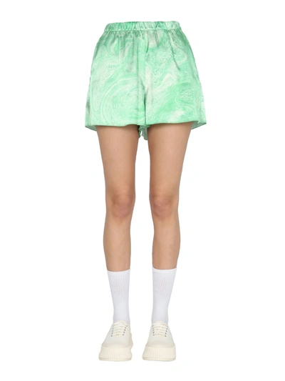 Shop Opening Ceremony Marble Effect Shorts In Green