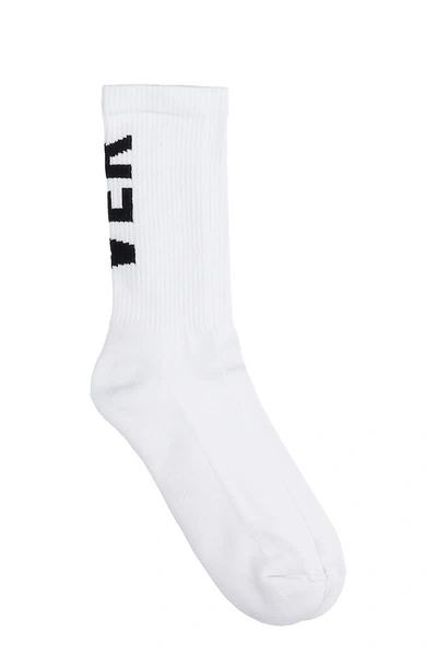 Shop Versace Socks In White Cotton