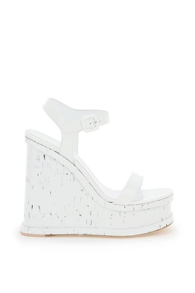 Shop Haus Of Honey Laquarel Doll Wedge Sandals In White (white)