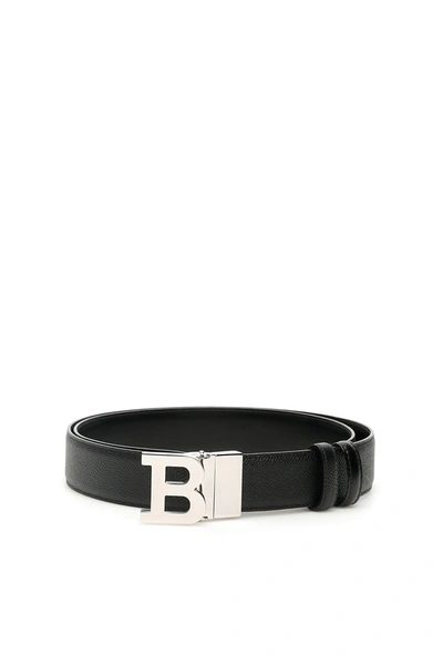 Shop Bally Reversible B Buckle Belt In Black (black)
