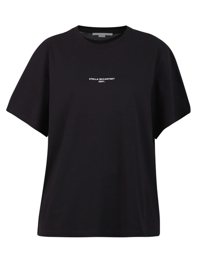 Shop Stella Mccartney Branded T-shirt In Black