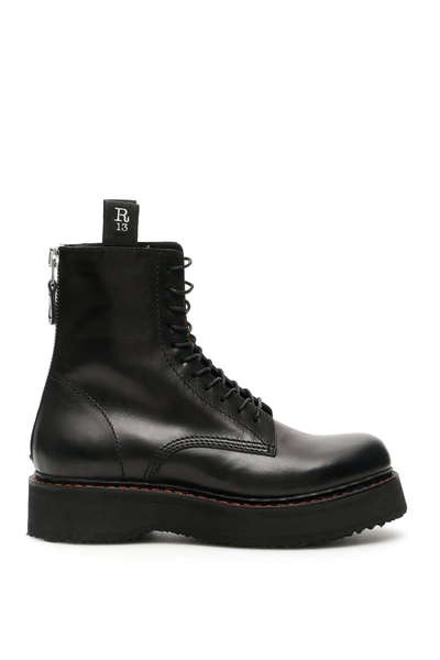 Shop R13 Combat Boots In Black (black)