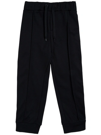 Shop Fendi Cotton Blend Trousers With Ff Side Bands In Black