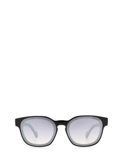 Shop Moncler Ml0086 Shiny Black Sunglasses