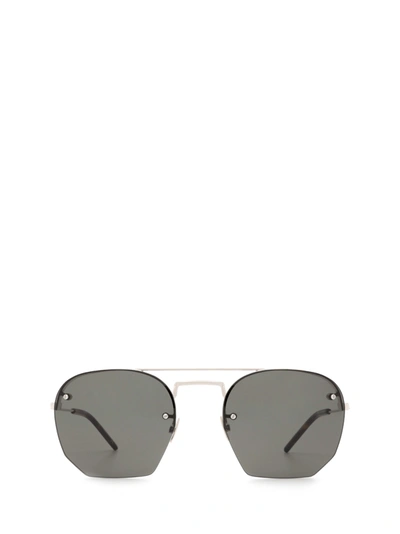 Shop Saint Laurent Sl 422 Silver Sunglasses