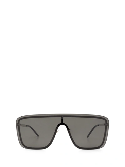 Shop Saint Laurent Sl 364 Mask Silver Sunglasses