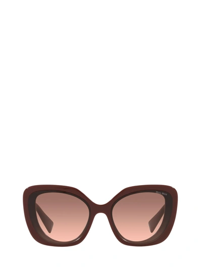 Shop Miu Miu Mu 06xs Pink Bordeaux Sunglasses