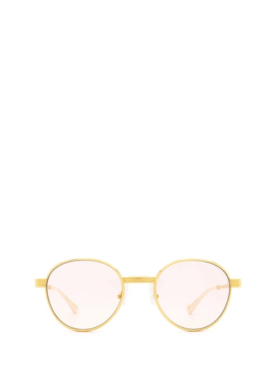 Shop Gucci Gg0872s Gold Sunglasses