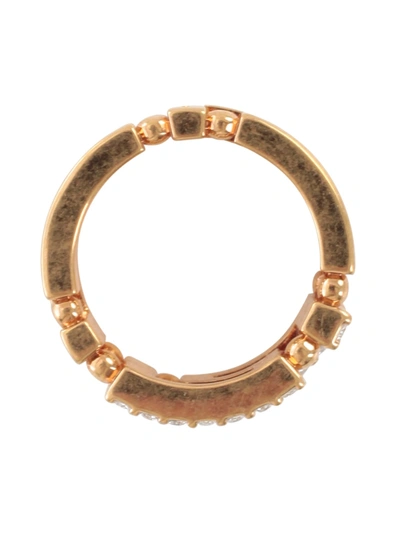 Shop Versace Metallic Strass Fashion Jewelry Ring In Kcot Crystal Gold