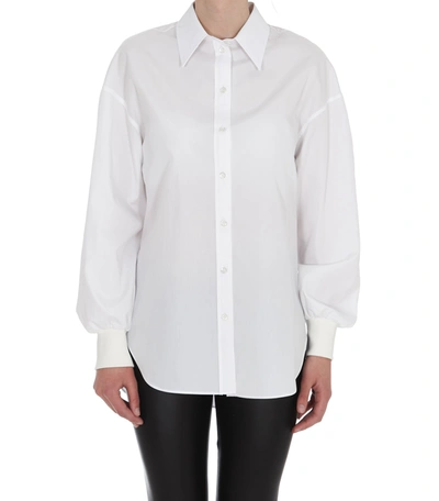 Shop Alexander Mcqueen Cocoon Shirt In Bianco