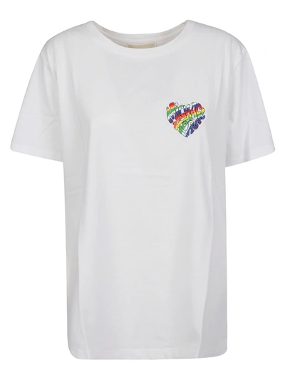 Shop Michael Michael Kors Rainbow Badge T-shirt In White