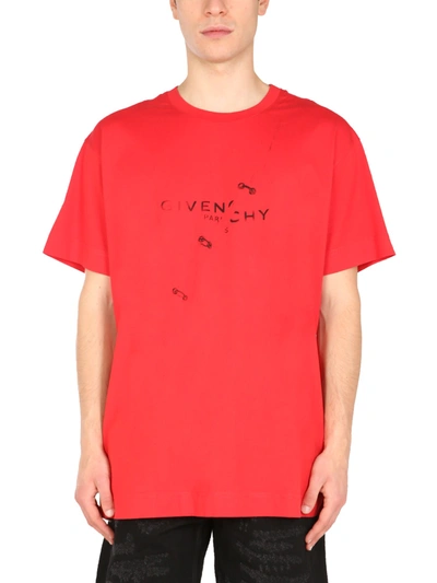 Shop Givenchy Oversize Fit T-shirt In Rosso