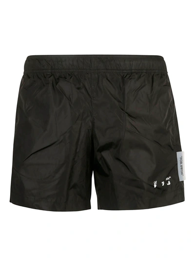 Shop Off-white Logo Swimshorts In Black/white