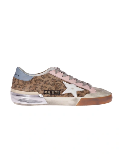 Shop Golden Goose Superstar Penstar Suede Toe Maculated Print Heel In Beige/brown Black/pearl/light