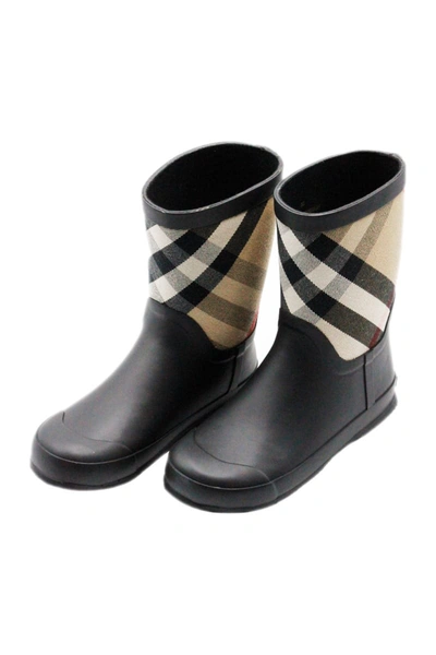 Shop Burberry House Check Rain Boots In Beige
