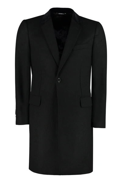 Shop Dolce & Gabbana Wool And Cashmere Coat In Nero