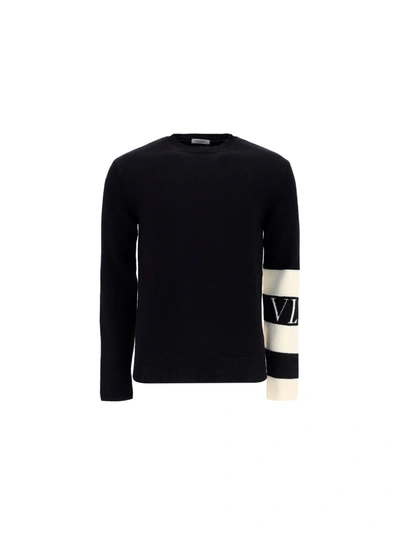 Shop Valentino Sweater In Nero/bianco