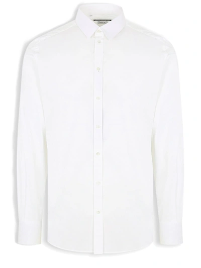 Shop Dolce & Gabbana Essential Mix Cotton Basic Shirt In Optic White