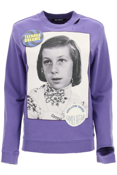 Raf Simons Photograph Print Sweatshirt In Purple (purple)