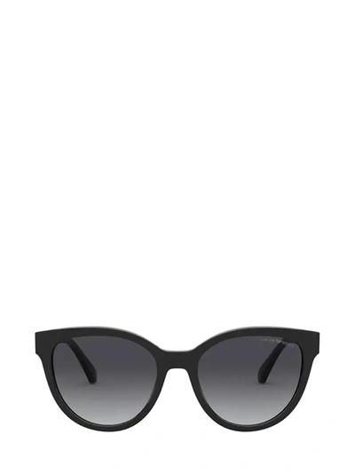 Shop Emporio Armani Ea4140 Shiny Black Sunglasses
